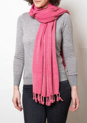 lady wearing pink coral hammam wrap