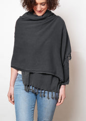 lady wearing basalt hammam wrap